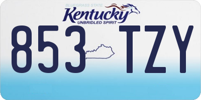 KY license plate 853TZY