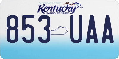 KY license plate 853UAA
