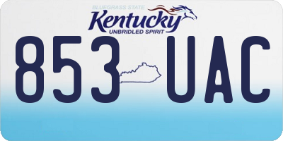 KY license plate 853UAC