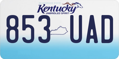 KY license plate 853UAD