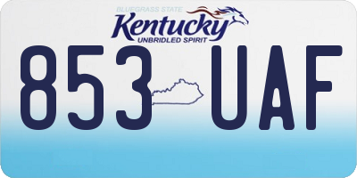 KY license plate 853UAF
