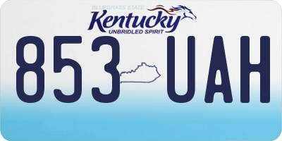KY license plate 853UAH