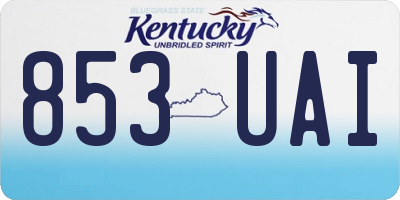 KY license plate 853UAI