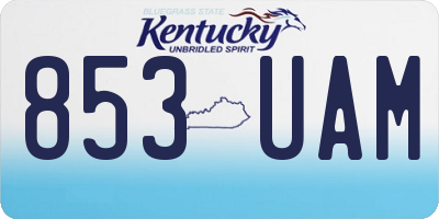 KY license plate 853UAM