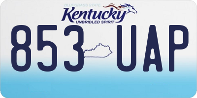 KY license plate 853UAP
