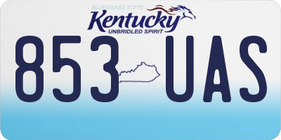 KY license plate 853UAS