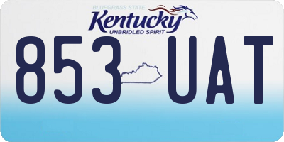 KY license plate 853UAT