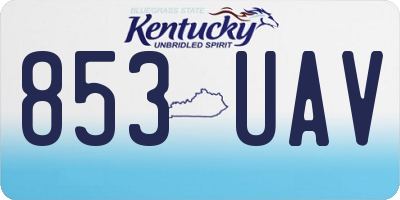 KY license plate 853UAV