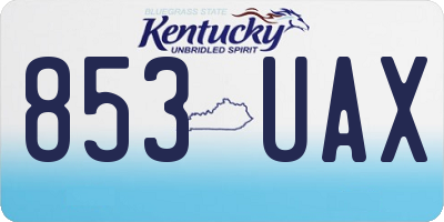 KY license plate 853UAX