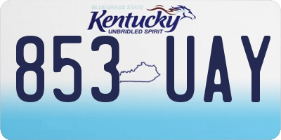 KY license plate 853UAY