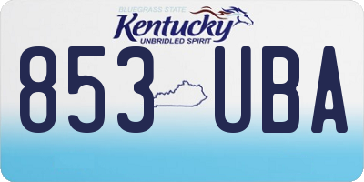 KY license plate 853UBA