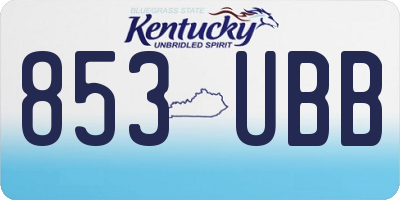 KY license plate 853UBB