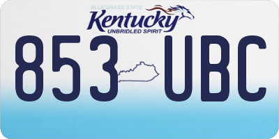 KY license plate 853UBC