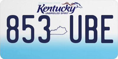KY license plate 853UBE