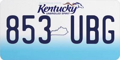 KY license plate 853UBG