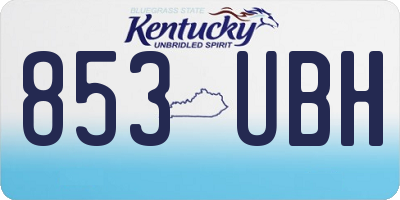 KY license plate 853UBH
