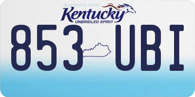 KY license plate 853UBI