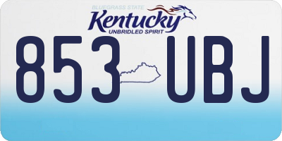 KY license plate 853UBJ