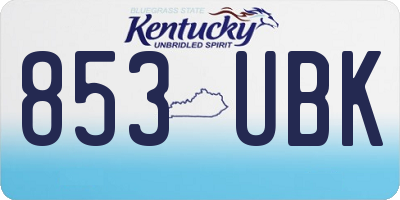 KY license plate 853UBK