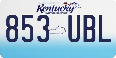 KY license plate 853UBL