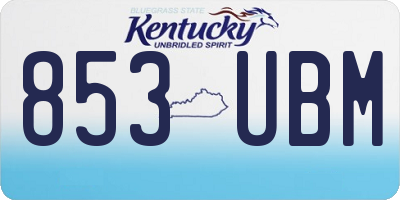 KY license plate 853UBM