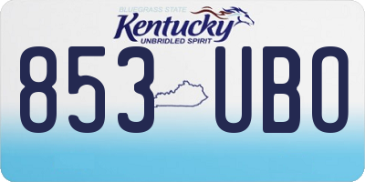 KY license plate 853UBO