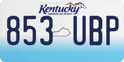 KY license plate 853UBP