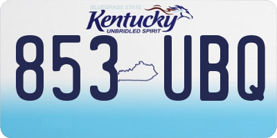 KY license plate 853UBQ