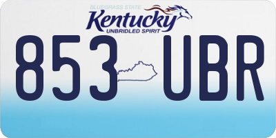 KY license plate 853UBR