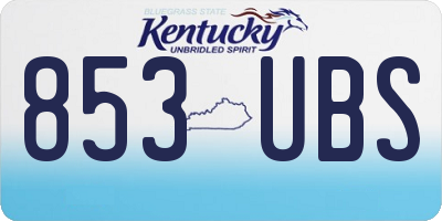 KY license plate 853UBS