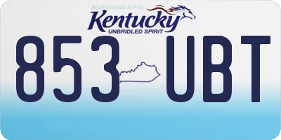 KY license plate 853UBT