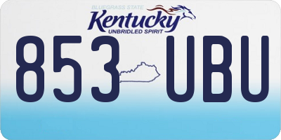 KY license plate 853UBU
