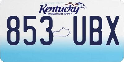 KY license plate 853UBX