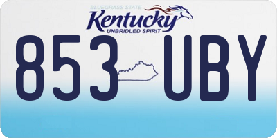 KY license plate 853UBY