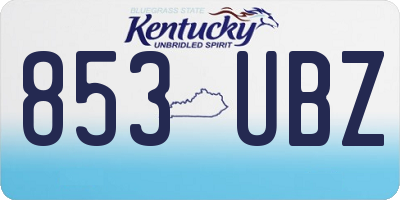 KY license plate 853UBZ