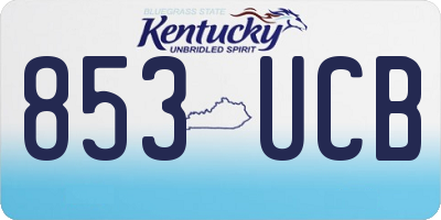 KY license plate 853UCB