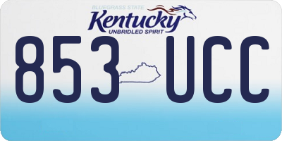 KY license plate 853UCC