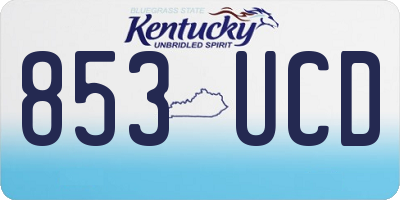 KY license plate 853UCD