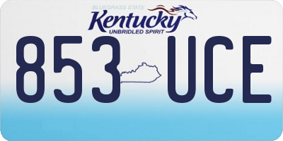 KY license plate 853UCE
