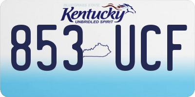 KY license plate 853UCF