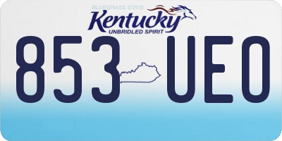 KY license plate 853UEO