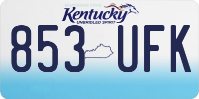 KY license plate 853UFK