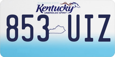 KY license plate 853UIZ