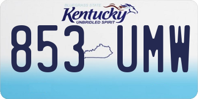 KY license plate 853UMW
