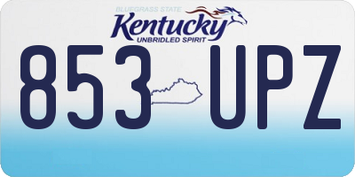 KY license plate 853UPZ