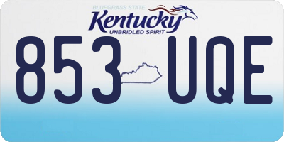 KY license plate 853UQE