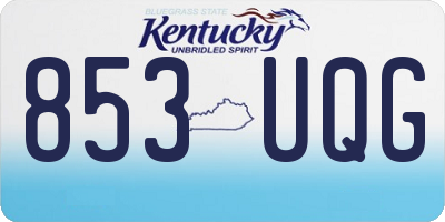 KY license plate 853UQG