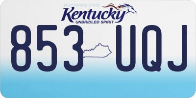 KY license plate 853UQJ