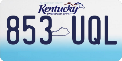 KY license plate 853UQL