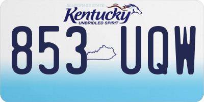 KY license plate 853UQW